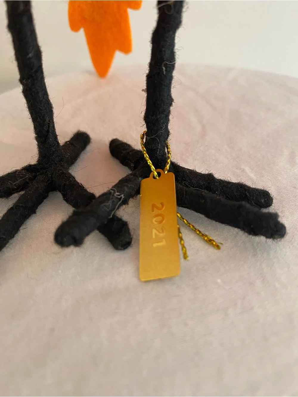 Target Featherly Friends 2021 “Trumpet” Orange Felt Decorative Bird